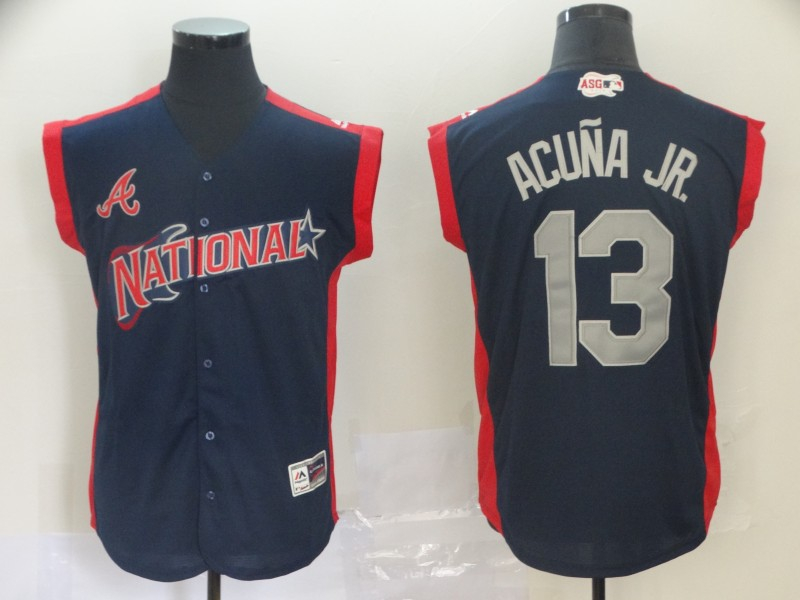 National League 13 Ronald Acuna Jr. Navy 2019 MLB All Star Game Player Jersey