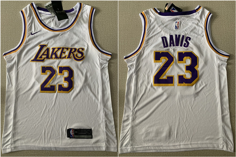 Lakers 23 Anthony Davis White Nike Swingman Jersey