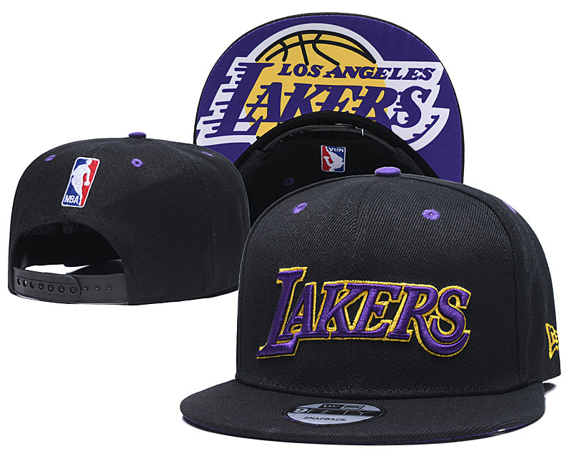 Lakers Team Logo Black Adjustable Hat TX