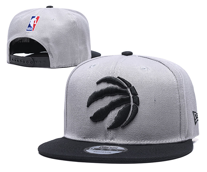 Raptors Fresh Logo Gray Black Adjustable Hat TX