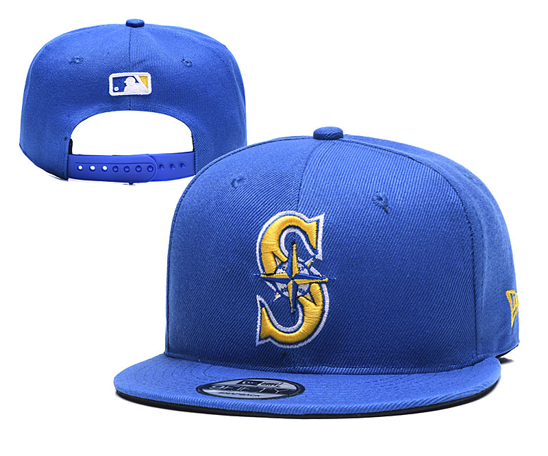 Mariners Team Logo Blue Adjustable Hat YD - Click Image to Close