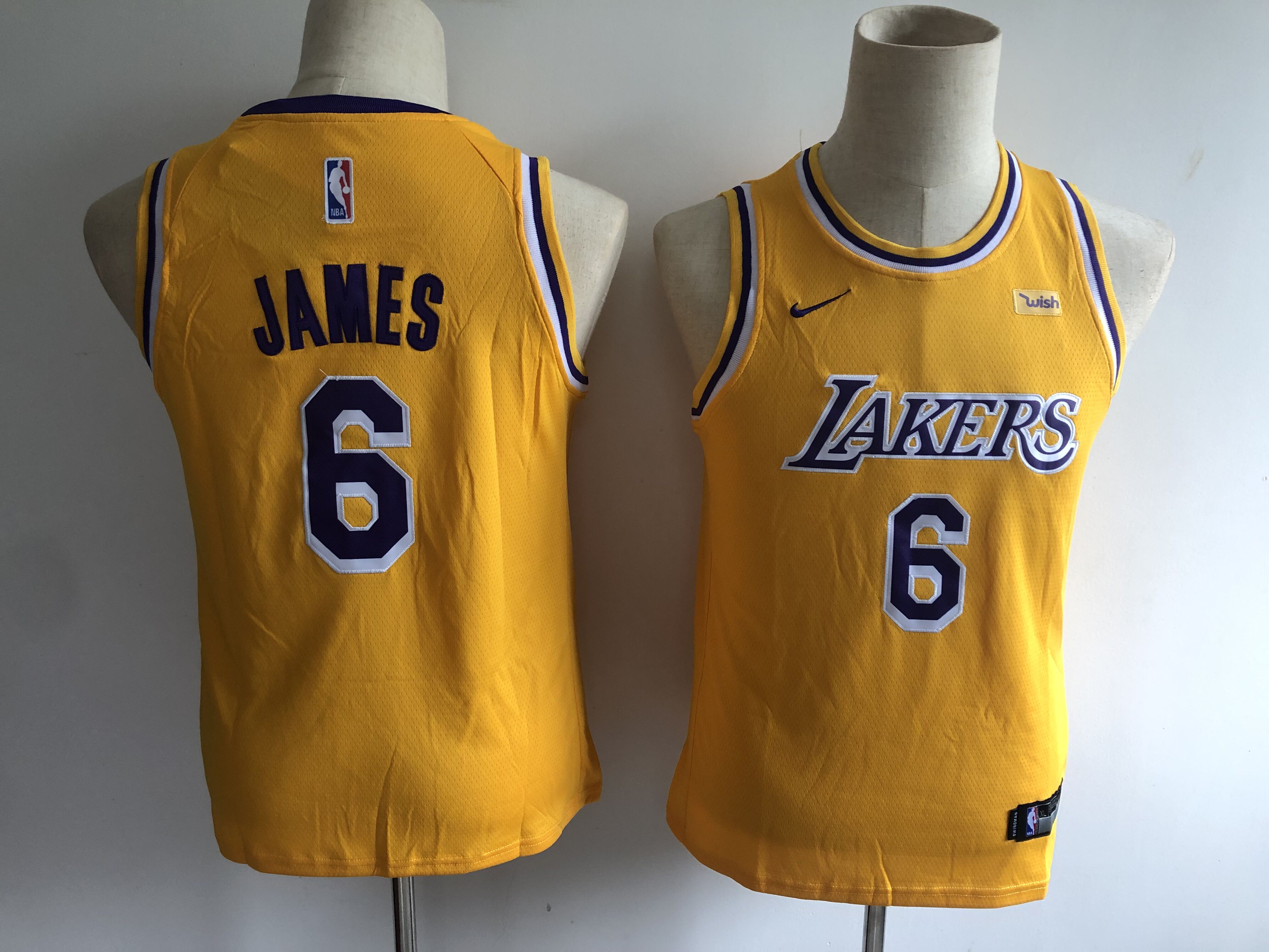 Lakers 6 Lebron James Yellow Youth City Edition Nike Swingman Jersey