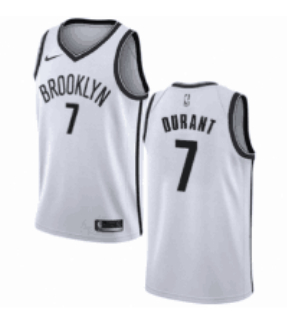 Nets 7 Kevin Durant White Nike Swingman Jersey