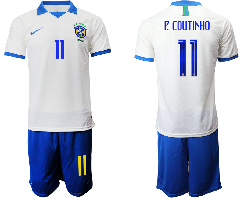2019-20 Brazil 11 P. COUTINHO White Special Edition Soccer Jersey