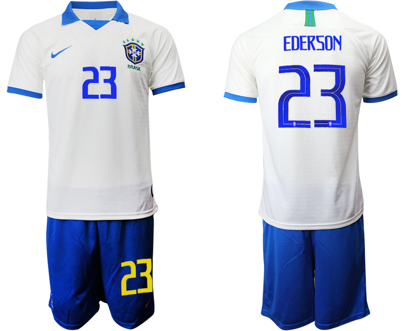 2019-20 Brazil 23 EDERSON White Special Edition Soccer Jersey