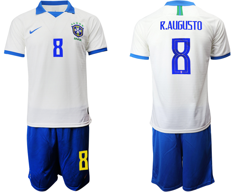 2019-20 Brazil 8 R.AUGUSTO White Special Edition Soccer Jersey