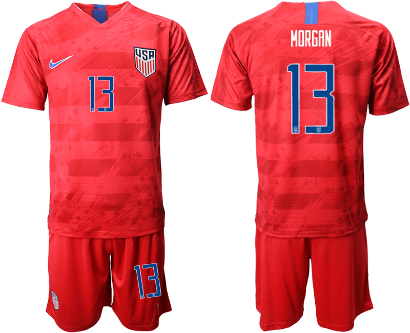 2019-20 USA 13 MORGAN Away Soccer Jersey