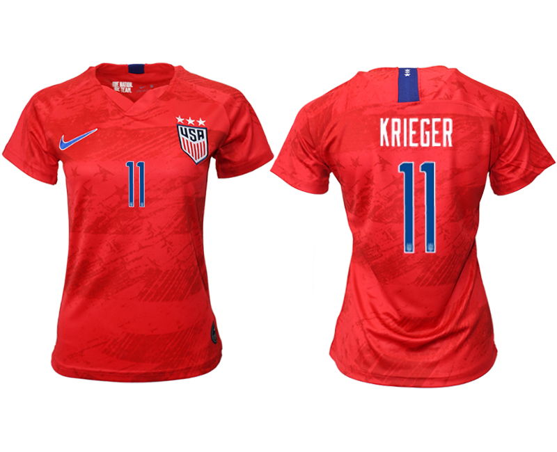 2019-20 USA 11 KRIEGER Away Women Soccer Jersey
