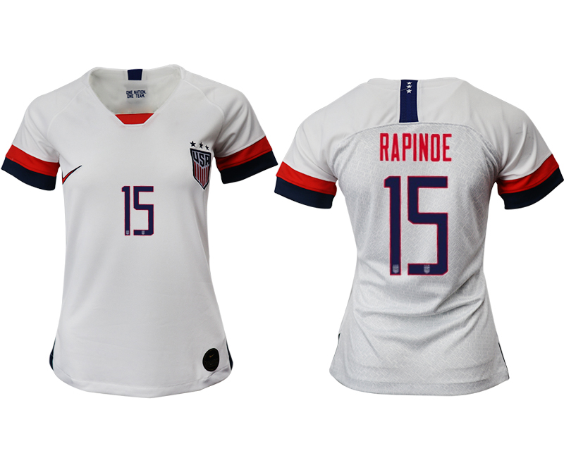 2019-20 USA 15 RAPINOE Home Women Soccer Jersey