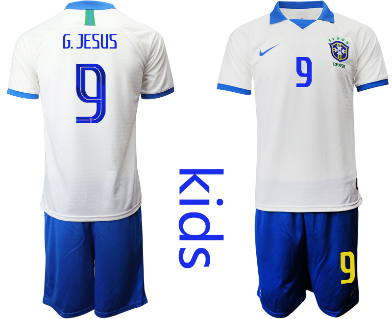2019-20 Brazil 9 G.JESUS White Special Edition Youth Soccer Jersey