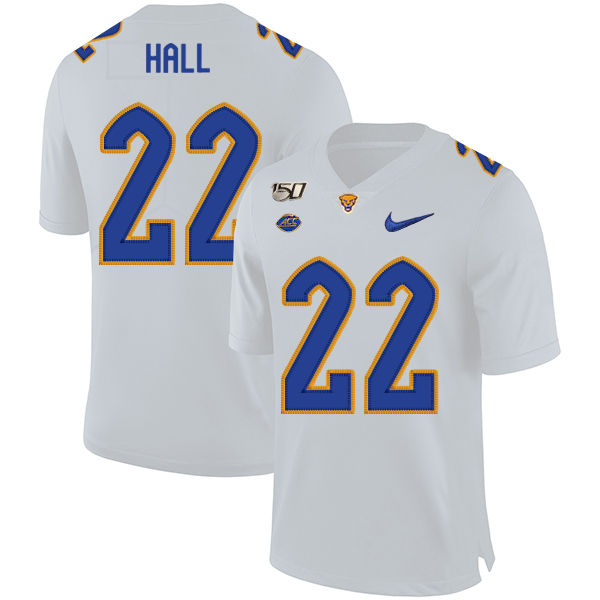 Pittsburgh Panthers 22 Darrin Hall White 150th Anniversary Patch Nike College Football Jersey