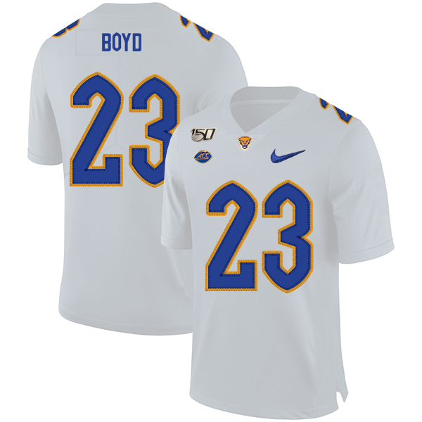 Pittsburgh Panthers 23 Tyler Boyd White 150th Anniversary Patch Nike College Football Jersey