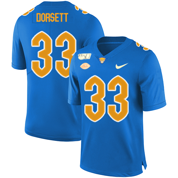 Pittsburgh Panthers 33 Tony Dorsett Blue 150th Anniversary Patch Nike College Football Jersey