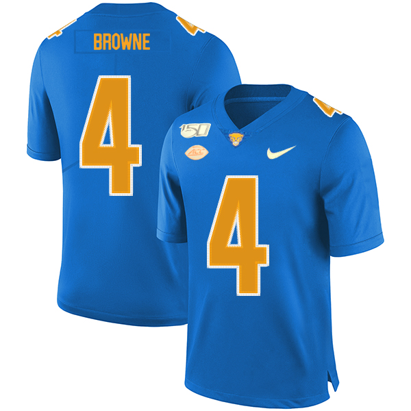 Pittsburgh Panthers 4 Max Browne Blue 150th Anniversary Patch Nike College Football Jersey