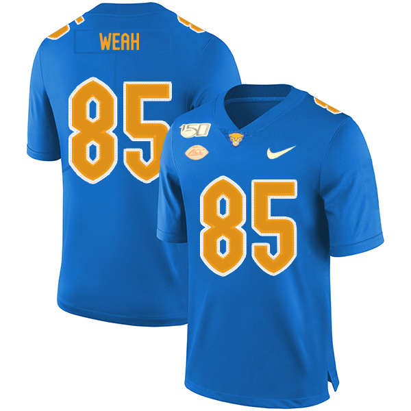 Pittsburgh Panthers 85 Jester Weah Blue 150th Anniversary Patch Nike College Football Jersey