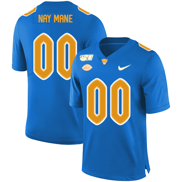 Pittsburgh Panthers Customized Blue 150th Anniversary Patch Nike College Football Jersey