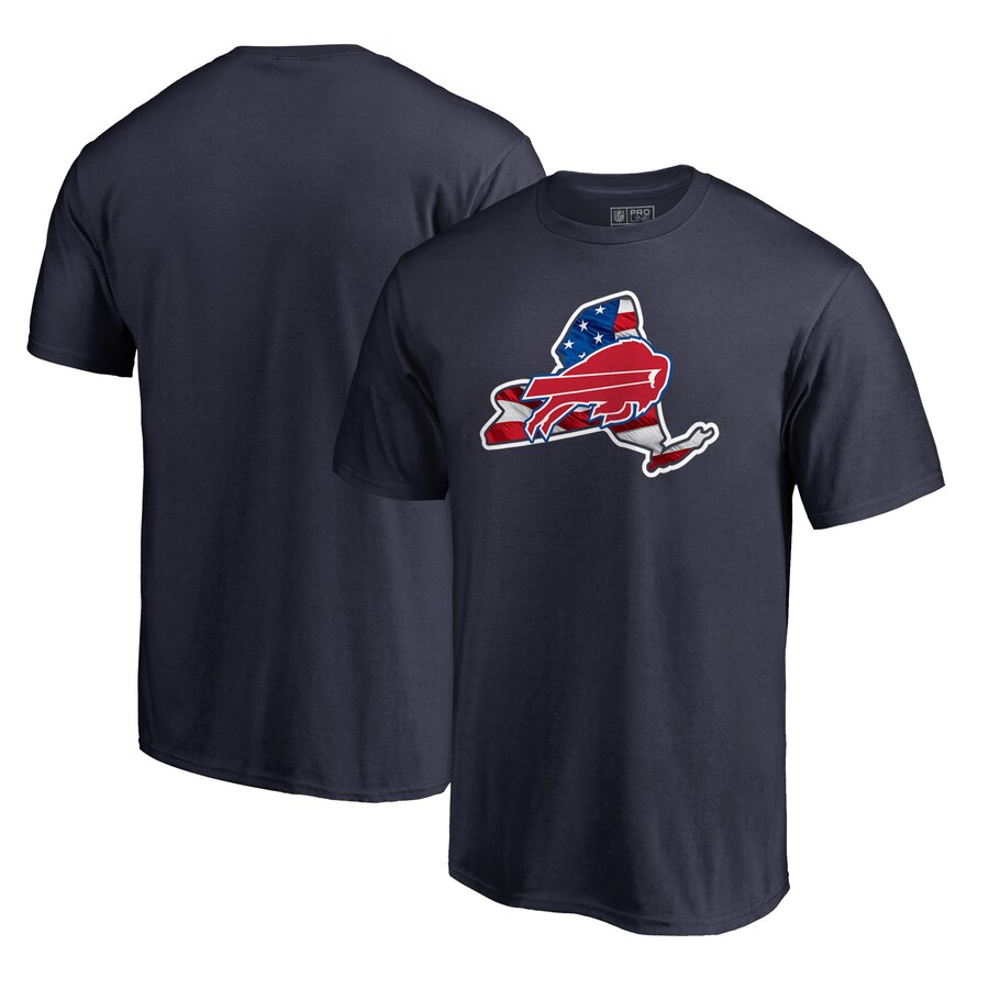 Buffalo Bills NFL Pro Line by Fanatics Branded Banner State T-Shirt Navy