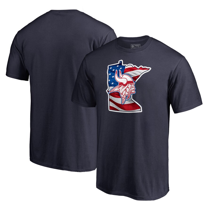 Minnesota Vikings NFL Pro Line by Fanatics Branded Banner State T-Shirt Navy