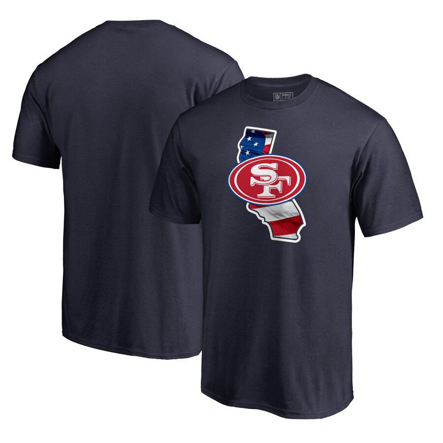 San Francisco 49ers NFL Pro Line by Fanatics Branded Banner State T-Shirt Navy - Click Image to Close