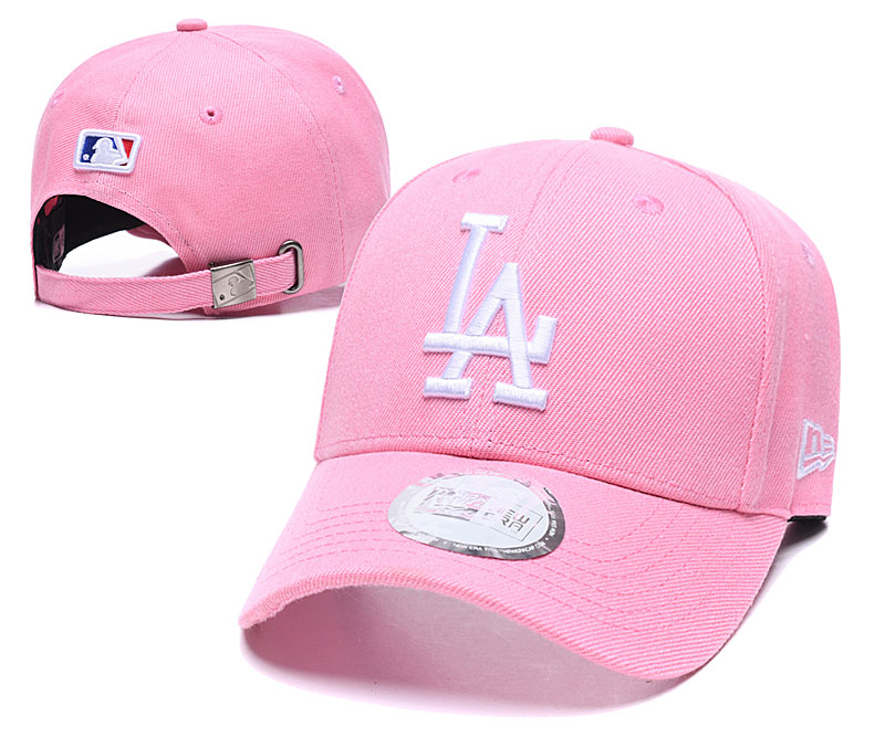 Dodgers Fresh Logo Pink Peaked Adjustable Hat TX