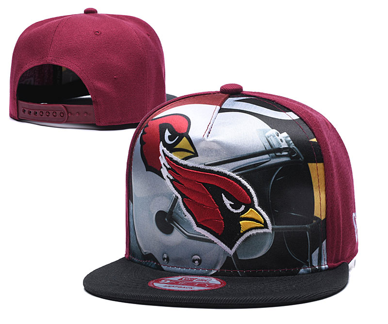 Arizona Cardinals Team Logo Red Black Adjustable Leather Hat TX