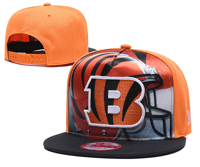 Bengals Team Logo Yellow Black Adjustable Leather Hat TX - Click Image to Close
