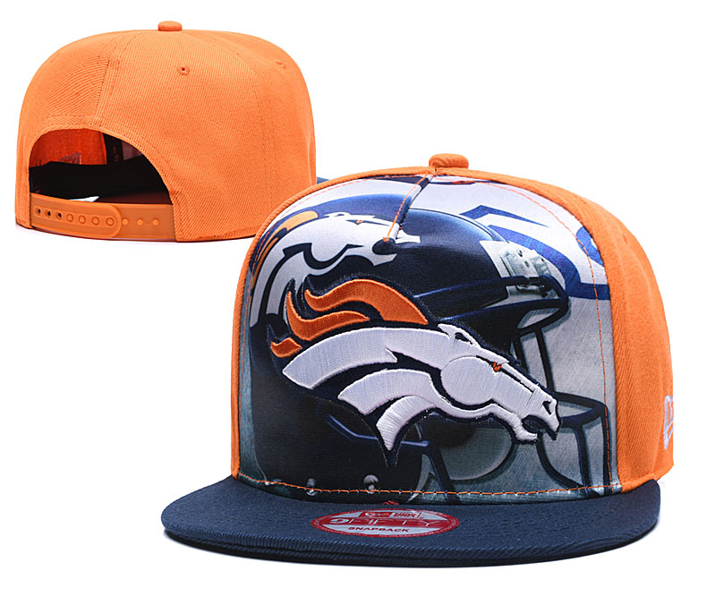 Broncos Team Logo Orange Navy Adjustable Leather Hat TX