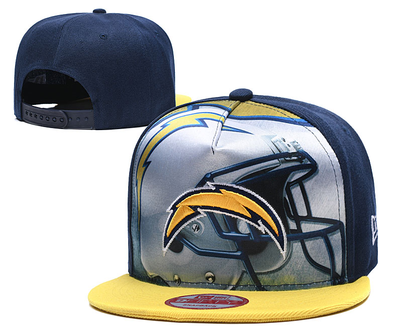 Chargers Team Logo Navy Yellow Adjustable Leather Hat TX