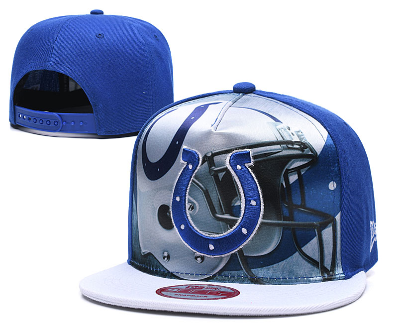 Colts Team Logo Blue Adjustable Leather Hat TX