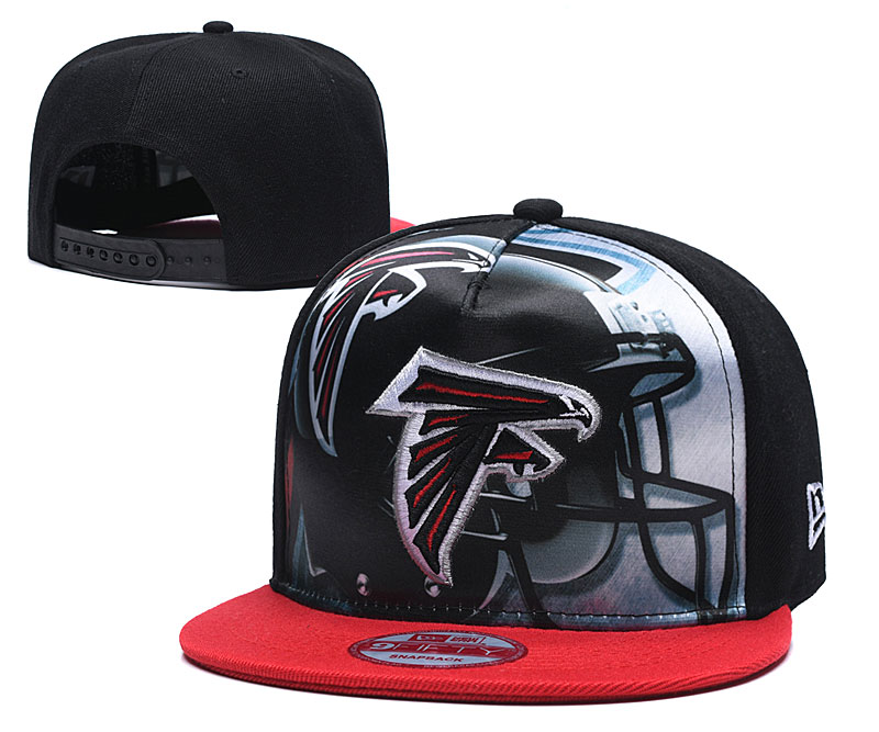 Falcons Team Logo Black Red Adjustable Leather Hat TX