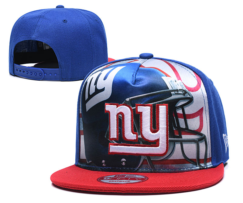 New York Giants Team Logo Royal Red Adjustable Leather Hat TX