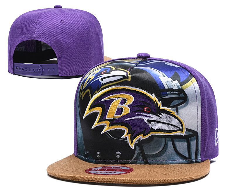 Ravens Team Logo Purple Adjustable Leather Hat TX