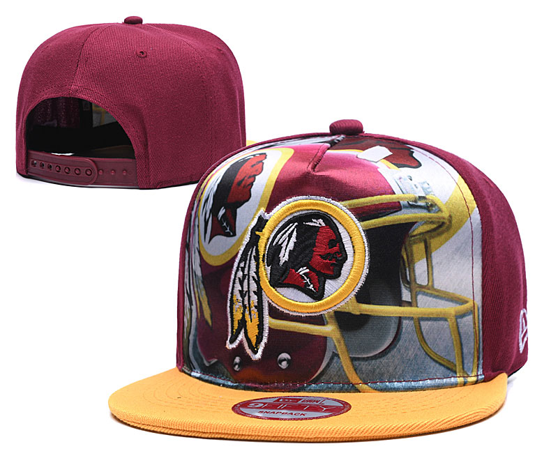 Redskins Team Logo Red Yellow Adjustable Leather Hat TX