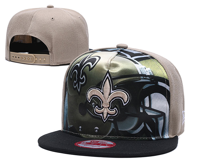 Saints Team Logo Brown Black Adjustable Leather Hat TX