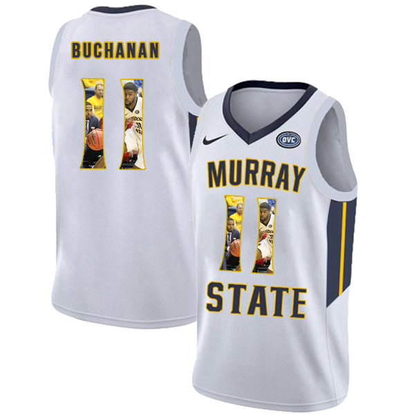 Murray State Racers 11 Shaq Buchanan White Fashion College Basketball Jersey