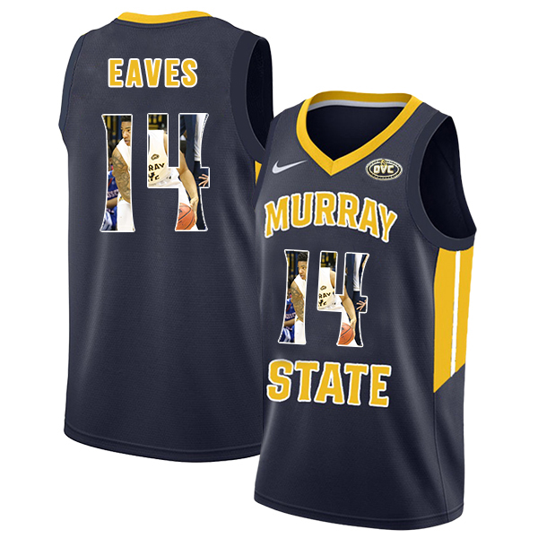 Murray State Racers 14 Jaiveon Eaves Navy Fashion College Basketball Jersey