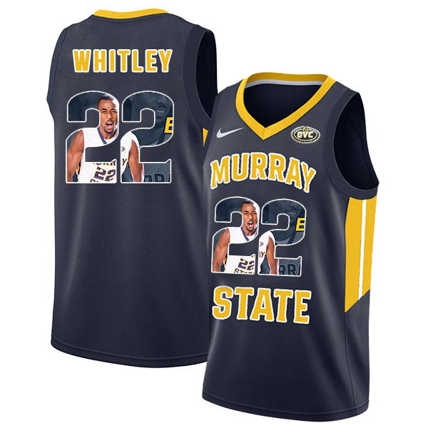 Murray State Racers 22 Brion Whitley Navy Fahion College Basketball Jersey