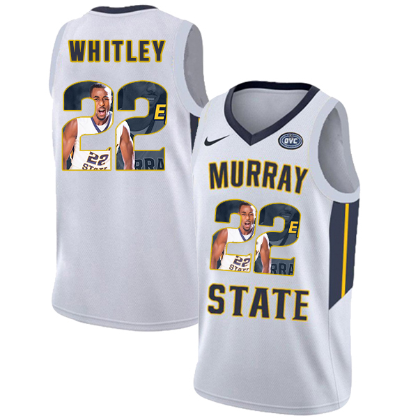 Murray State Racers 22 Brion Whitley White Fahion College Basketball Jersey
