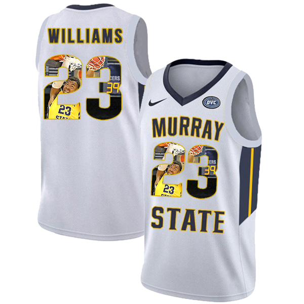 Murray State Racers 23 KJ Williams White Fashion College Basketball Jersey