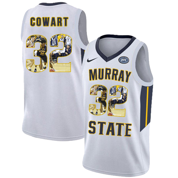 Murray State Racers 32 Darnell Cowart White Fashion College Basketball Jersey