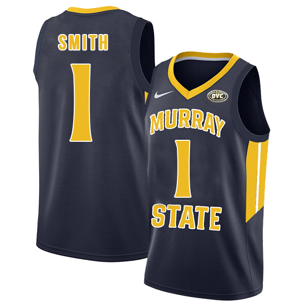 Murray State Racers 1 DaQuan Smith Navy College Basketball Jersey