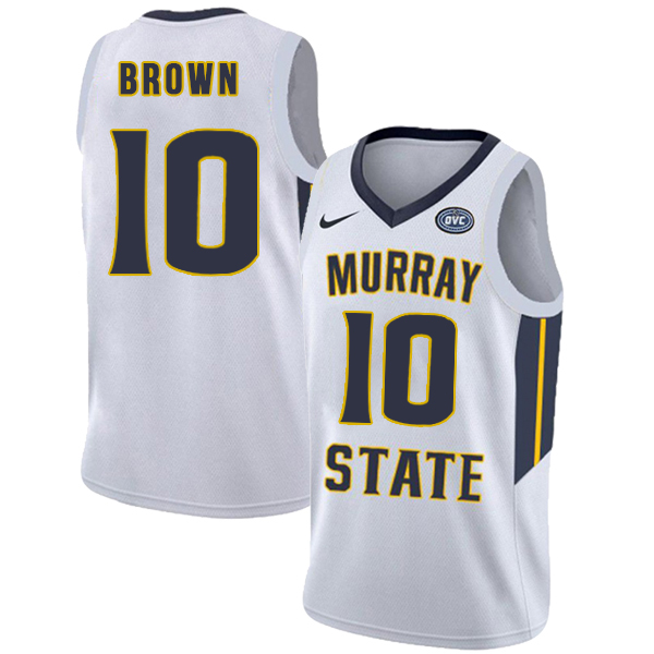 Murray State Racers 10 Tevin Brown White College Basketball Jersey