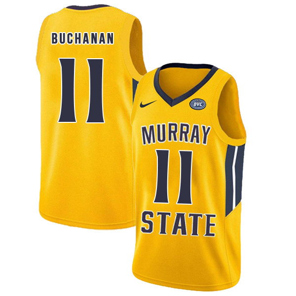 Murray State Racers 11 Shaq Buchanan Yellow College Basketball Jersey