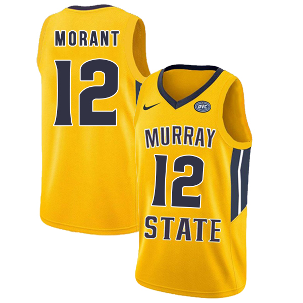 Murray State Racers 12 Ja Morant Yellow College Basketball Jersey