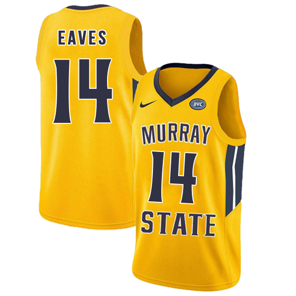 Murray State Racers 14 Jaiveon Eaves Yellow College Basketball Jersey