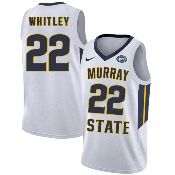 Murray State Racers 22 Brion Whitley White College Basketball Jersey