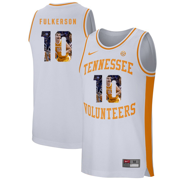 Tennessee Volunteers 10 John Fulkerson White Fashion College Basketball Jersey