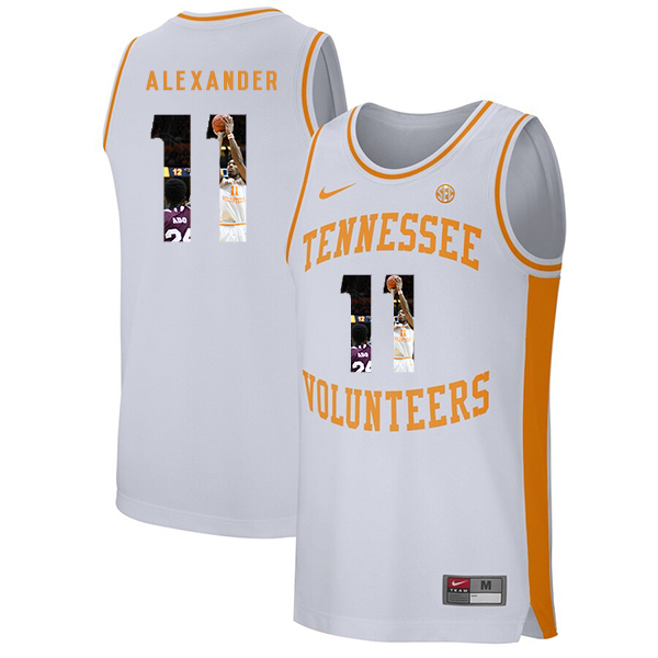Tennessee Volunteers 11 Kyle Alexander White Fashion College Basketball Jersey