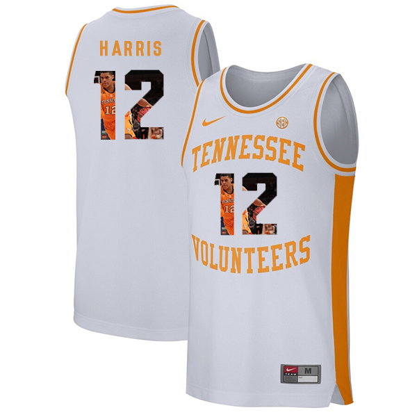 Tennessee Volunteers 12 Tobias Harris White Fashion College Basketball Jersey
