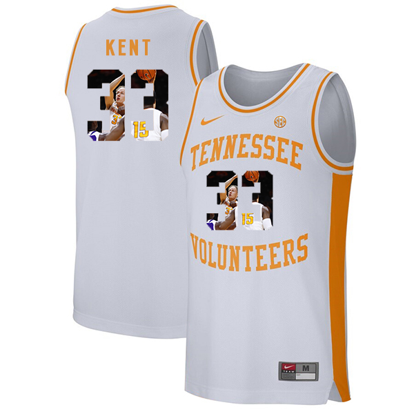Tennessee Volunteers 33 Zach Kent White Fashion College Basketball Jersey